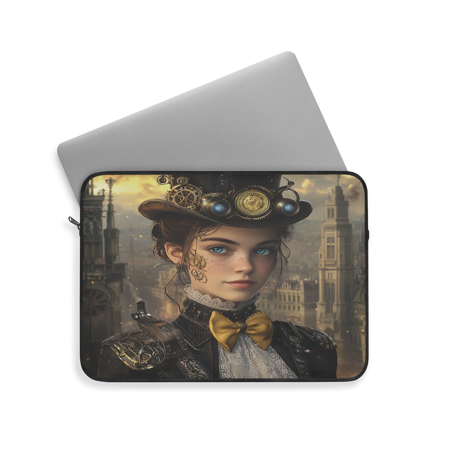 Chic Steampunk Heroine Laptop Sleeve