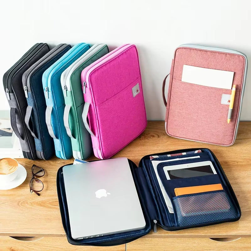 A4 Document Organizer Folder Padfolio Multifunction Business Holder Case for Ipad Bag Office Filing Briefcase Storage Stationery