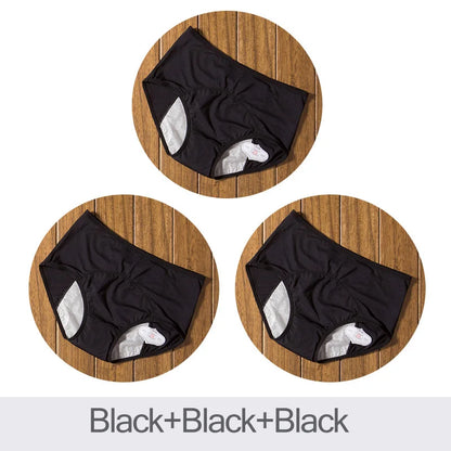 Leak-Proof Menstrual Panties (3-Pack) - Black Black Black / L(Waist58-64cm) Flee Gear