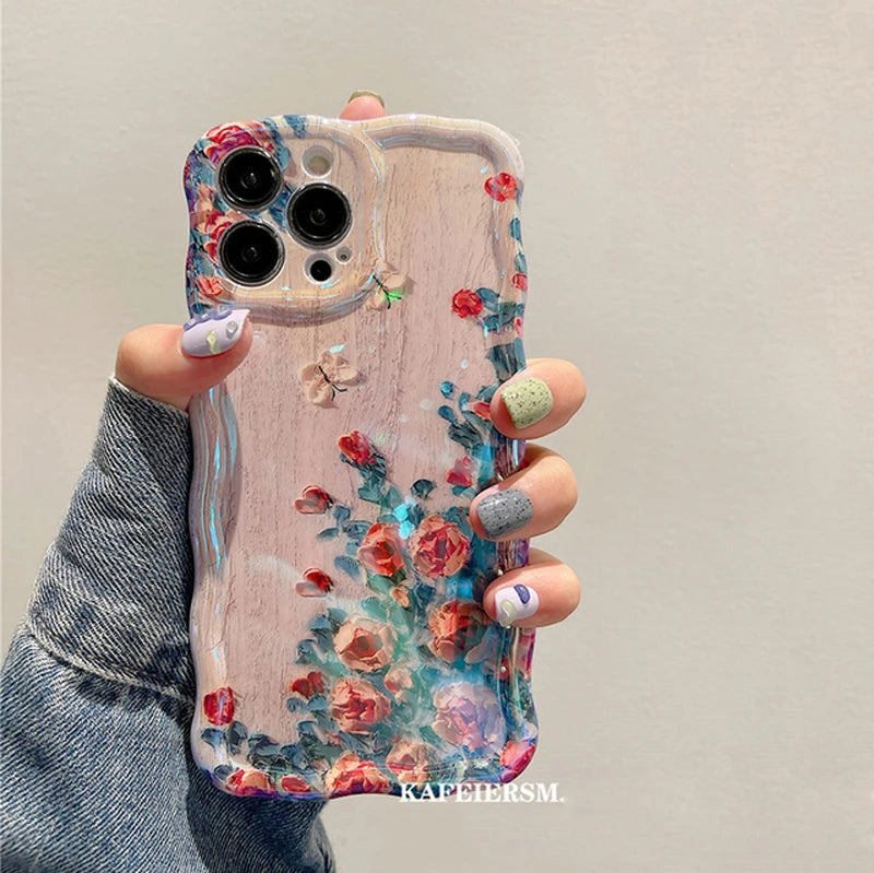 Shockproof Floral Blue Light iPhone Case - Flee Gear